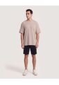 Camiseta Oversize Texturizada  Para Hombre Café Ostu de Ostu