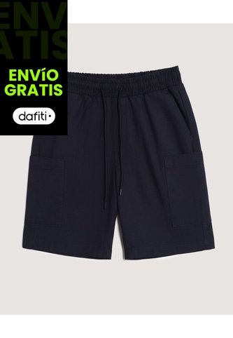 Bermuda  Infantil Niño Cargo Color Azul Marca Ostu #80100065 Ostu