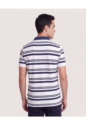 Polo Cuello Tejido A Rayas Para Hombre Azul Ostu