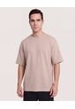 Camiseta Oversize Texturizada  Para Hombre Café Ostu de Ostu