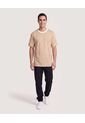 Camiseta Regular Preteñida Klang  Para Hombre Camel Ostu de Ostu