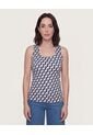 Top Basico Hombro Ancho  Para Mujer Azul Ostu de Ostu