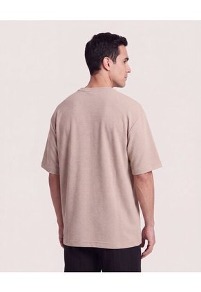 Camiseta Oversize Texturizada Para Hombre Café Ostu