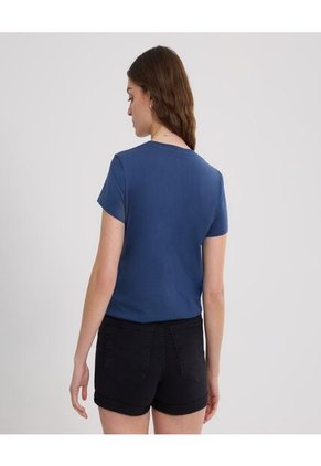 Camiseta Para Mujer Manga Corta Cuello Redondo Color Azul Marca Ostu #40092441