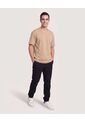 Camiseta Regular Preteñida Klang  Para Hombre Café Ostu de Ostu