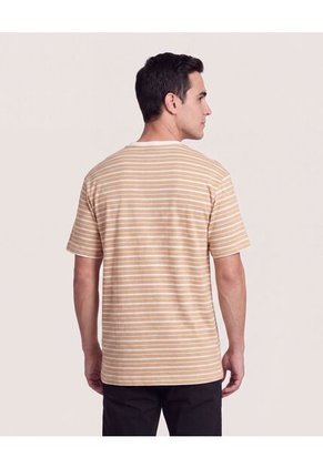 Camiseta Regular Preteñida Klang  Para Hombre Camel Ostu
