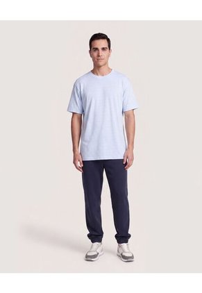 Camiseta Regular Preteñida Klang Para Hombre Azul Ostu
