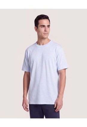 Camiseta Regular Preteñida Klang Para Hombre Azul Ostu