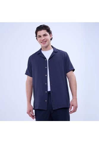 Camisa Para Hombre Manga Corta Sin Bolsillo Color Azul  Marca Ostu #60010776 Ostu