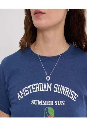 Camiseta Para Mujer Manga Corta Cuello Redondo Color Azul Marca Ostu #40092441