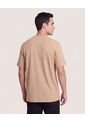 Camiseta Regular Preteñida Klang  Para Hombre Café Ostu de Ostu