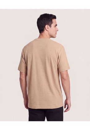 Camiseta Regular Preteñida Klang Para Hombre Café Ostu