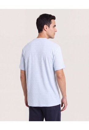 Camiseta Regular Preteñida Klang Para Hombre Azul Ostu