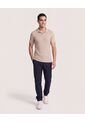 Polo Tricot Line Texture  Para Hombre Camel Ostu de Ostu