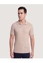 Polo Tricot Line Texture  Para Hombre Camel Ostu de Ostu