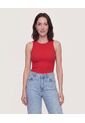 Tank Top Cuello Redondo  Para Mujer Rojo Ostu de Ostu