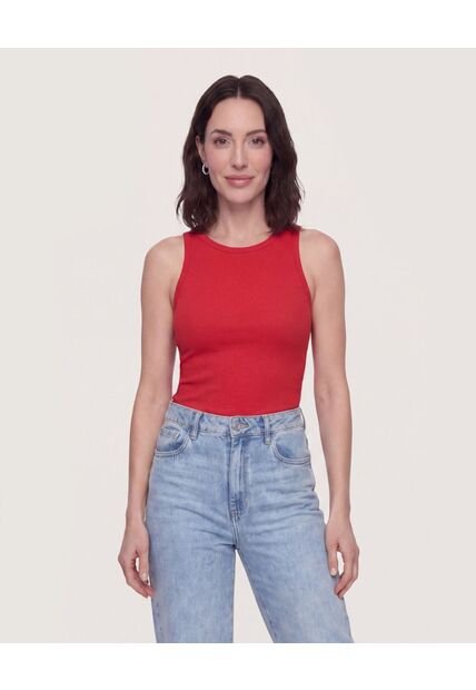 Tank Top Cuello Redondo  Para Mujer Rojo Ostu