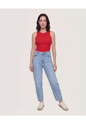 Tank Top Cuello Redondo  Para Mujer Rojo Ostu