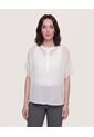 Blusa Mesh Estampada  Para Mujer Crema Ostu de Ostu
