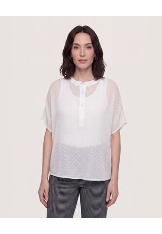 Blusa Mesh Estampada  Para Mujer Crema Ostu Ostu