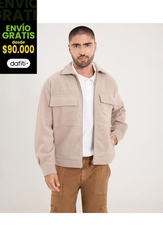 Chaqueta Para Hombre Bomber Color Arena Marca Ostu #60080179 Ostu