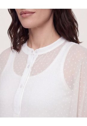 Blusa Mesh Estampada  Para Mujer Crema Ostu
