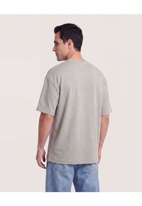 Camiseta Oversize Texturizada Para Hombre Verde Ostu