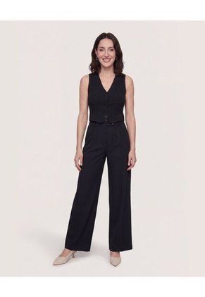 Chaleco Punto Modern  Para Mujer Negro Ostu