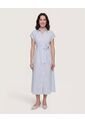 Vestido Camisero Stripe Mood  Para Mujer Azul Ostu de Ostu