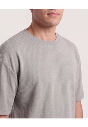 Camiseta Oversize Texturizada Para Hombre Verde Ostu