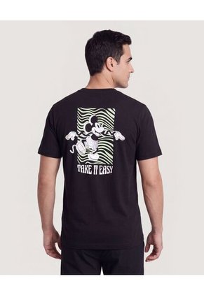 Camiseta Mickey Take It Easy Para Hombre Negro Ostu