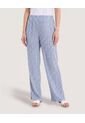 Pantalón Ancho Con Pretina Elástica  Para Mujer Azul Ostu de Ostu
