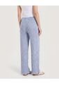 Pantalón Ancho Con Pretina Elástica  Para Mujer Azul Ostu de Ostu