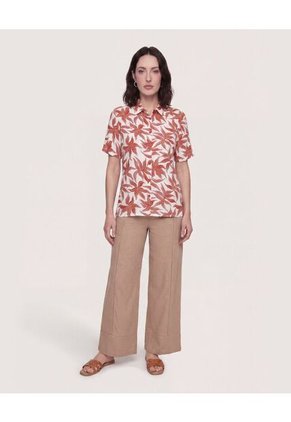 Camisa Manga Corta  Para Mujer Rojo Ostu