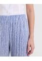 Pantalón Ancho Con Pretina Elástica  Para Mujer Azul Ostu de Ostu