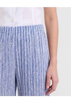 Pantalón Ancho Con Pretina Elástica  Para Mujer Azul Ostu