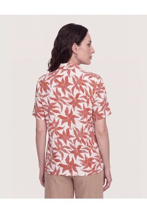Camisa Manga Corta  Para Mujer Rojo Ostu