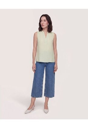 Blusa Manga Sisa Para Mujer Verde Ostu