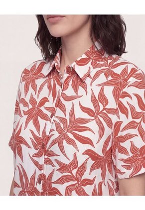 Camisa Manga Corta  Para Mujer Rojo Ostu
