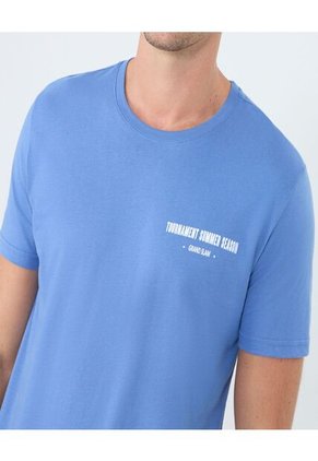 Camiseta Para Hombre Manga Corta Color Azul Medio Marca Ostu #60091560