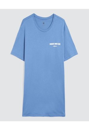 Camiseta Para Hombre Manga Corta Color Azul Medio Marca Ostu #60091560