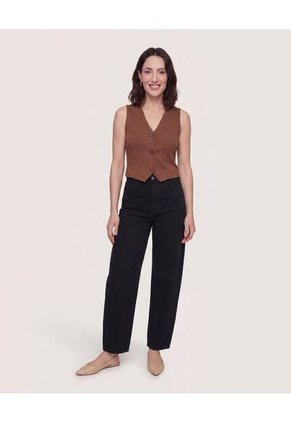 Chaleco Punto Modern Para Mujer Café Ostu