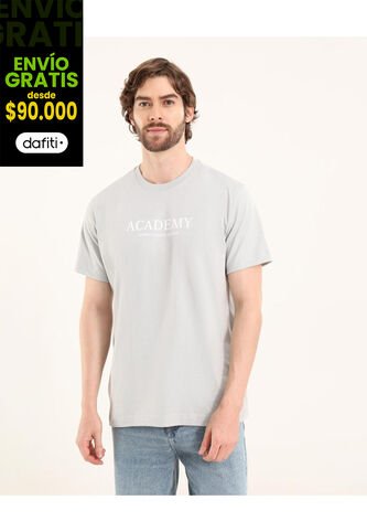 Camiseta Para Hombre Manga Corta Cuello Redondo Color Gris Marca Ostu #60091843 Ostu