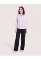 Blusa Fluid Manga 3/4  Para Mujer Lila Ostu de Ostu