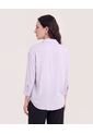 Blusa Fluid Manga 3/4  Para Mujer Lila Ostu de Ostu