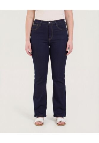 Jean Skinny Flare De Tiro Medio  Para Mujer Azul Ostu Ostu