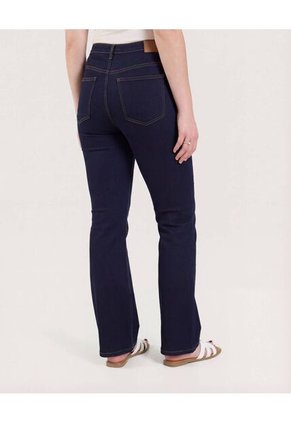 Jean Skinny Flare De Tiro Medio Para Mujer Azul Ostu