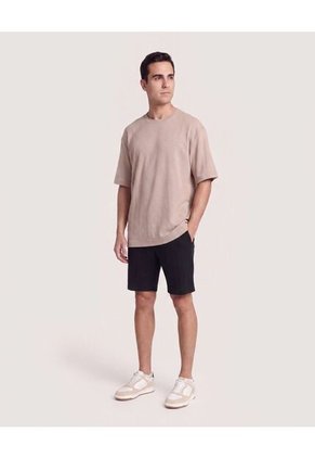 Bermuda Resort Con Cordón De Ajuste  Para Hombre Negro Ostu