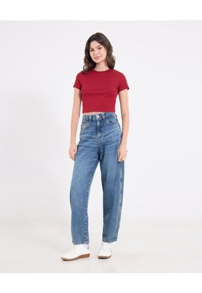 Crop Top Basico  Para Mujer Vino Ostu