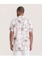 Camisa Resort Estampada  Para Hombre Beige Ostu de Ostu